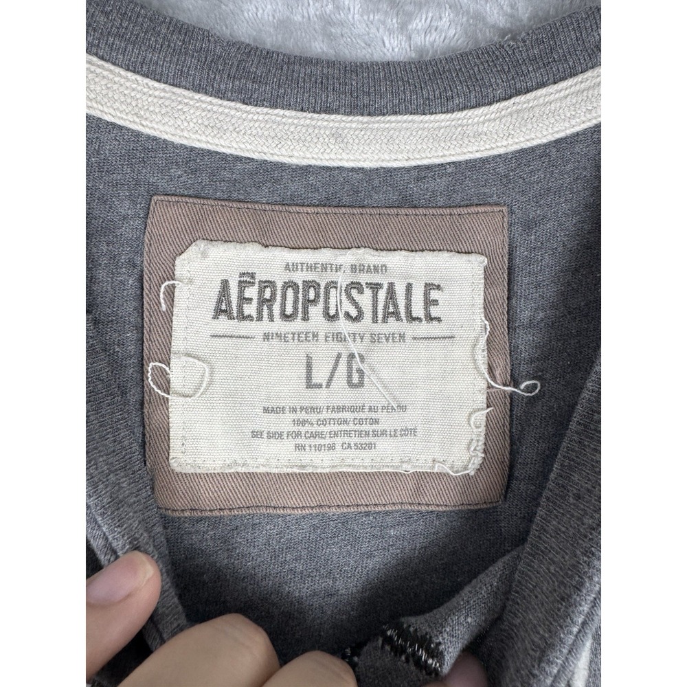 Vintage Aeropostale T-Shirt Spell Out Logo Embroidered Mens Large Y2K New‎ York - Picture 13 of 15